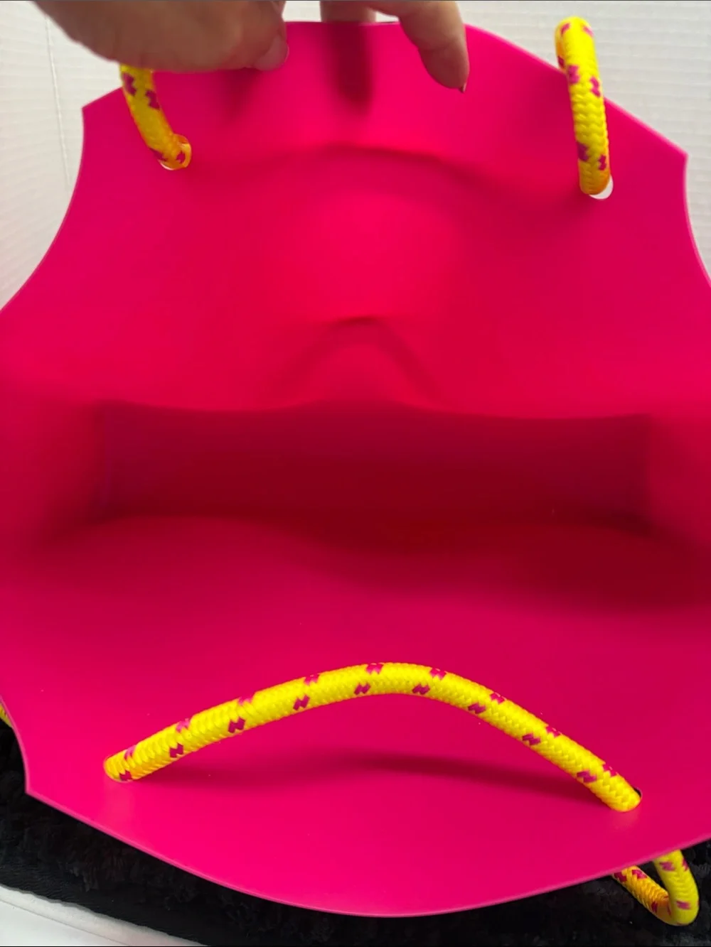 Sol de Janeiro Bright Pink Tote with Yellow Rope Handles